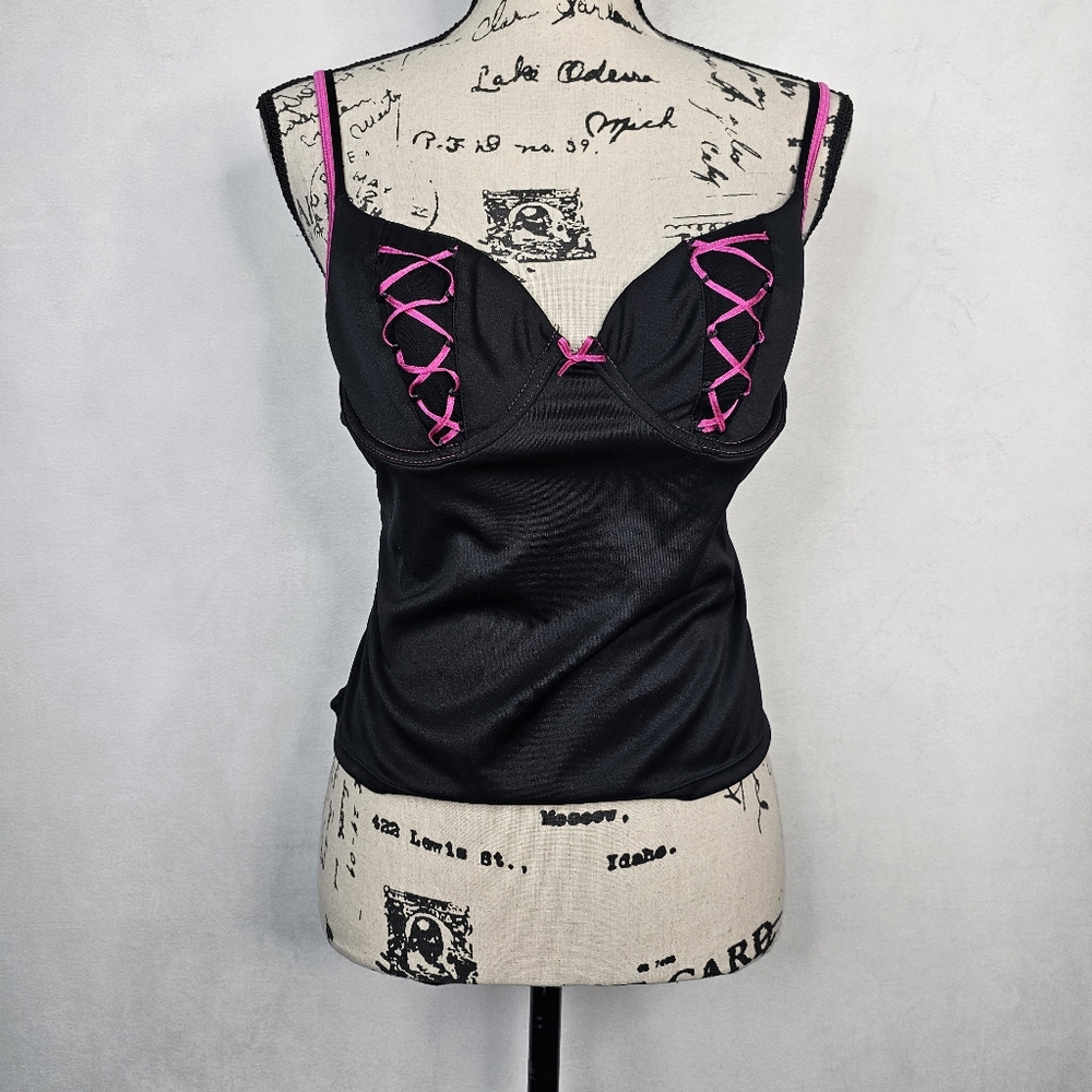 Y2k goth fairy lace up lingerie Corset top sz L